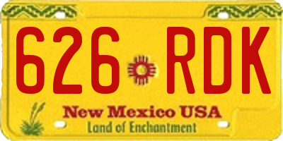 NM license plate 626RDK