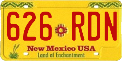 NM license plate 626RDN