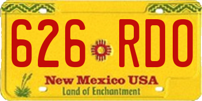 NM license plate 626RDO