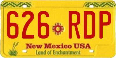 NM license plate 626RDP