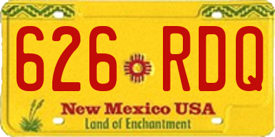 NM license plate 626RDQ