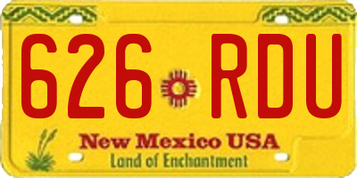 NM license plate 626RDU