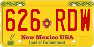 NM license plate 626RDW