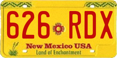 NM license plate 626RDX