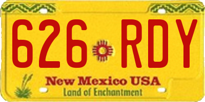 NM license plate 626RDY
