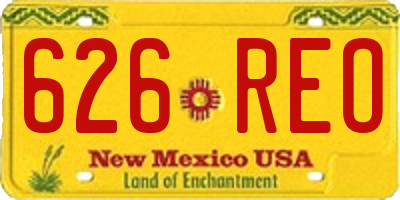 NM license plate 626REO