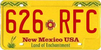 NM license plate 626RFC