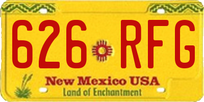 NM license plate 626RFG