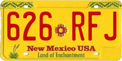 NM license plate 626RFJ