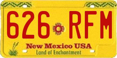 NM license plate 626RFM