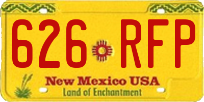 NM license plate 626RFP