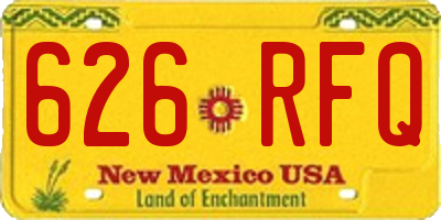 NM license plate 626RFQ