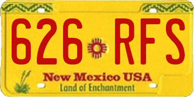 NM license plate 626RFS