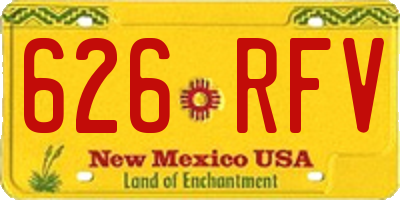 NM license plate 626RFV