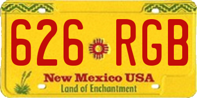 NM license plate 626RGB