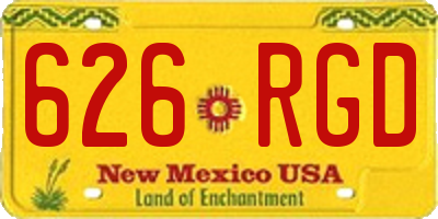 NM license plate 626RGD