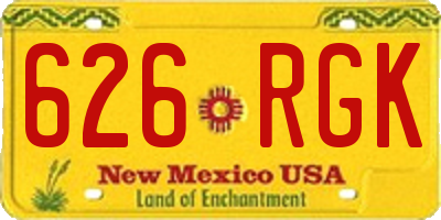 NM license plate 626RGK