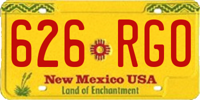 NM license plate 626RGO