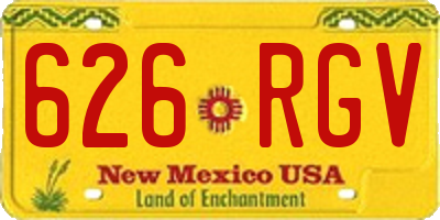 NM license plate 626RGV