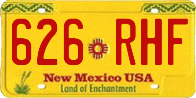 NM license plate 626RHF