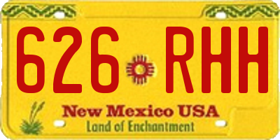 NM license plate 626RHH