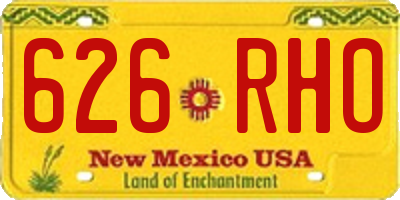 NM license plate 626RHO
