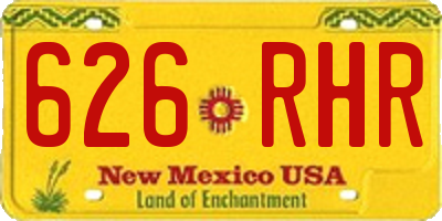 NM license plate 626RHR