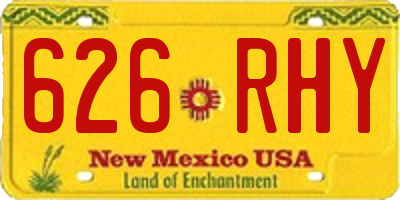 NM license plate 626RHY