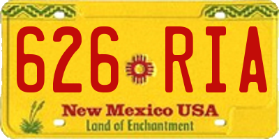 NM license plate 626RIA