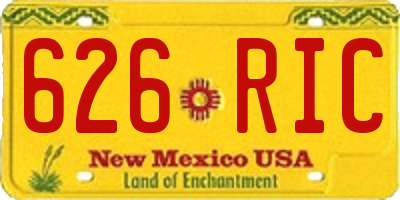 NM license plate 626RIC