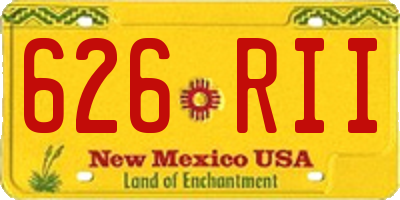 NM license plate 626RII
