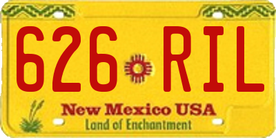 NM license plate 626RIL