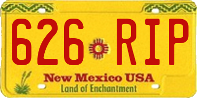 NM license plate 626RIP