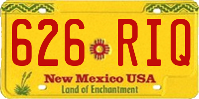 NM license plate 626RIQ