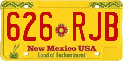 NM license plate 626RJB