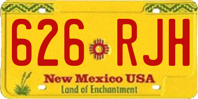 NM license plate 626RJH