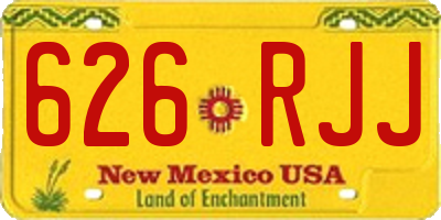 NM license plate 626RJJ