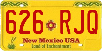 NM license plate 626RJQ