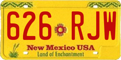 NM license plate 626RJW