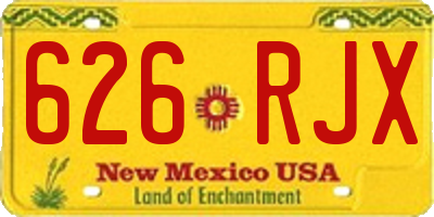 NM license plate 626RJX