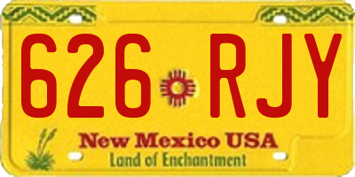 NM license plate 626RJY