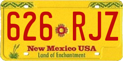 NM license plate 626RJZ