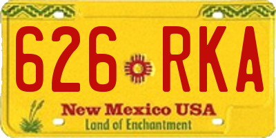 NM license plate 626RKA