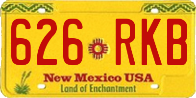 NM license plate 626RKB