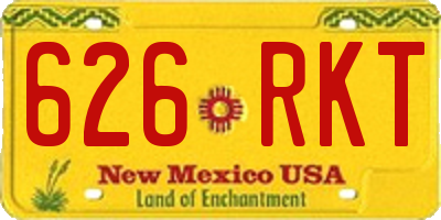 NM license plate 626RKT