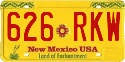 NM license plate 626RKW