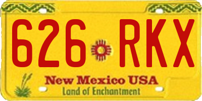 NM license plate 626RKX