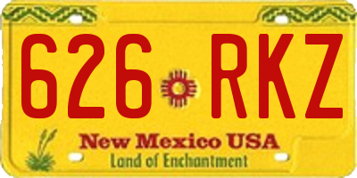 NM license plate 626RKZ