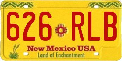 NM license plate 626RLB
