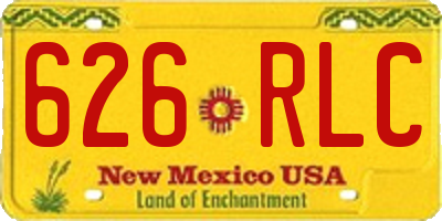 NM license plate 626RLC